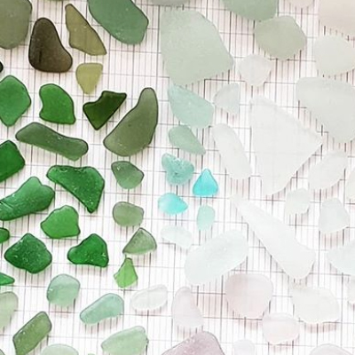 Sea Glass, green and frosted white