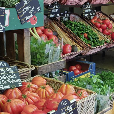 Fresh fruit in market in France